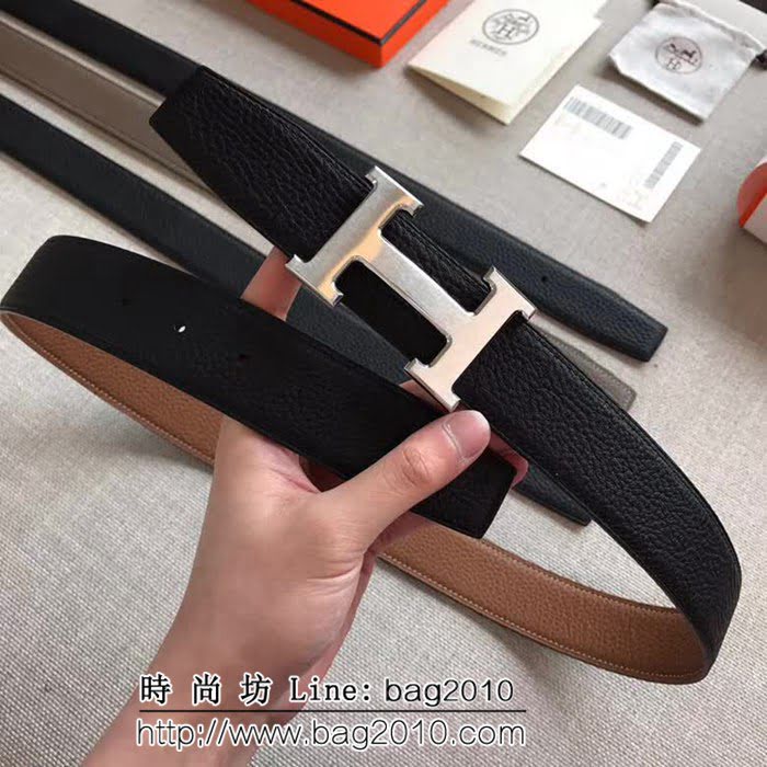 愛馬仕HERMES 寬版頭尾雙八字 官網同步 雙面可用 原版皮高端男士皮帶 HHG1535